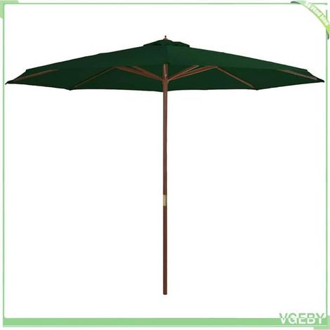 Parasol d'extérieur - FAFEICY - 44528 - 350 cm - Vert - Mât bois 48 mm (1/4)