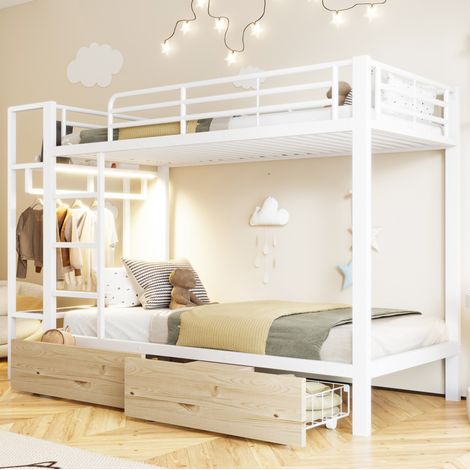 lit enfant rangement 90x200 metal etagères LED OKMYHOME (1/4)