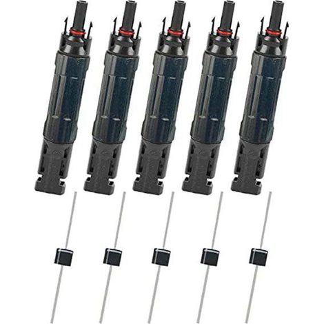 Porte-fusible étanche avec connecteur mâle et femelle 15 A, avec fusible, en Ligne, Noir, 5pcs (1/5)
