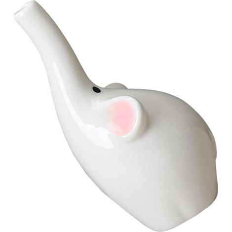 Vase en Céramique Blanc Ornement D'éléphant Chic Design Pot de Fleurs pour Petites Fleurs et Cactus Décoration Intérieure Maison (1/5)