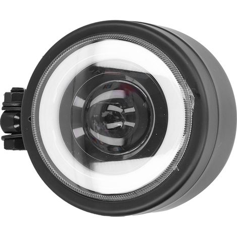 Phare avant rond vintage à LED avec œil d'ange, compatible avec les motos cruiser, choppers, bobbers et café racers (lumière blanche). (1/5)