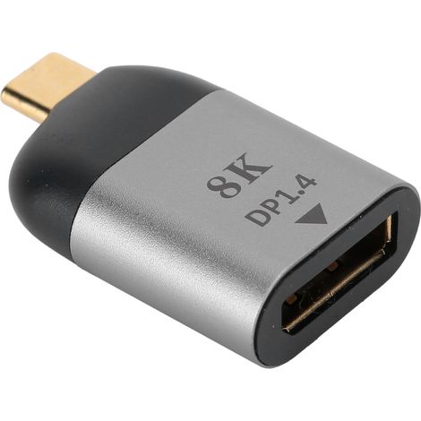 Adaptateur Type‑C Mâle vers DP en Alliage d'Aluminium pour Windows/Android/macOS (1/5)