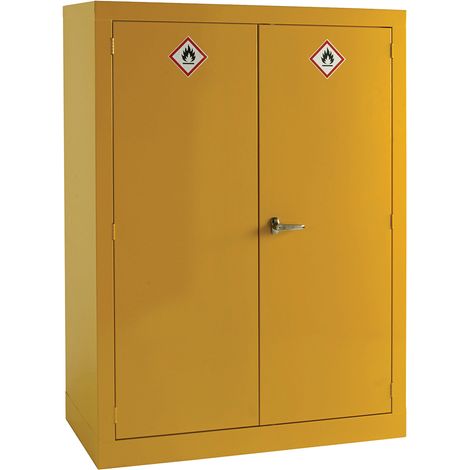 Armoire pour produits dangereux, 2 étagères, Jaune, en Acier, verrouillable, 1535mm x 1000mm x 560mm ( Prix pour 1 )