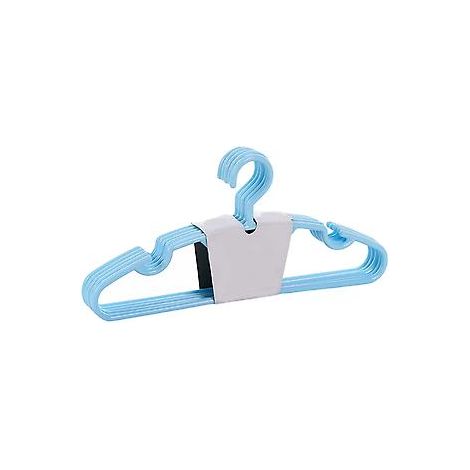 10 Stück Kleiderbügel aus Kunststoff für den Haushalt, rutschfest, für trockene und nasse Wäsche (Blau)