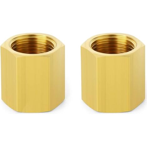 2 pièces 1/2 "BSP laiton femelle à femelle raccord de tuyau hexagonal, adapté pour le raccordement de tuyau (1/5)