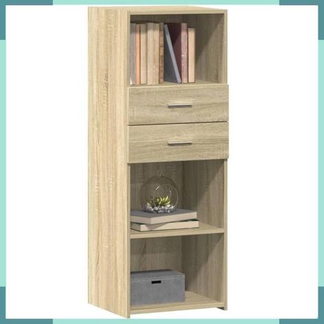 846168 Buffet haut chêne sonoma 45x42,5x124 cm bois d'ingénierie (1/5)