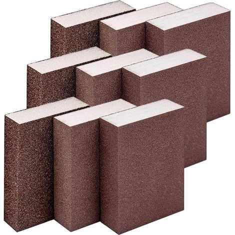 éponges de Ponçages,9 pièces éponges à Poncer 3 Spécifications (Moyen,Fin,Superfin) Hasard Eponge Abrasive Réutilisablecale à Poncer pour Cuisine Nettoyage ( 100 x 70 x 25 mm ) (1/5)