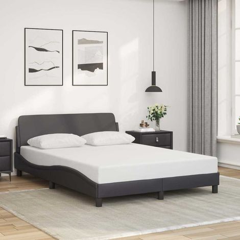 Bettgestell "Dover" Grau 140x200 cm Kunstleder