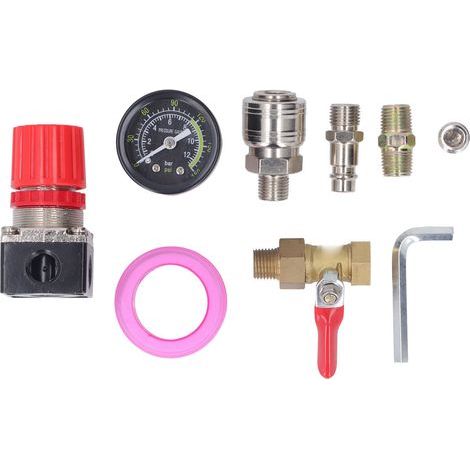 Kit de régulateur de compresseur d'air avec jauge, vanne à 4 voies 0-180 PSI, Style européen pour outils pneumatiques 3/8 pouces NPT (1/5)