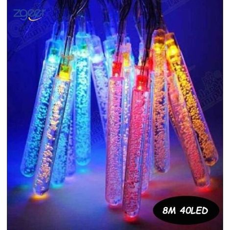 Guirlande solaire Lumineuse 8M 40LED chaîne de glaçons en Chaud Décoration pour Fête Noël Mariage décoration de fête lumières (1/4)