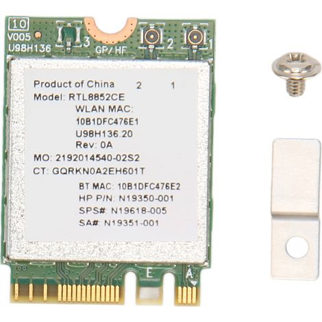 Carte WiFi 6E 5374Mbps NGFF BT5.3 2.4GHz 5GHz 6GHz pour PC, réseau sans fil à faible latence, adaptateur informatique (1/5)