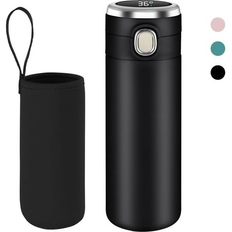 Insulated Water Bottle, 450ml Stainless Steel Insulated Bottle, Stainless Steel Water Bottle, Hot Water Mug with LED Temperature Display, Insulated Water Bottle, Travel Mug (1/5)