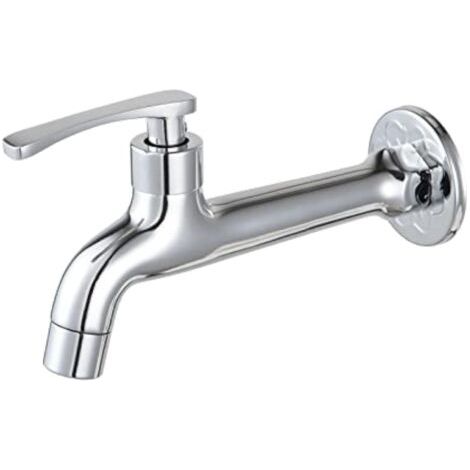Chrome Robinet en Laiton Lessive Salle De Bains Montage Mural Lave-Linge Robinet Extérieur Jardin Tuyau Simple Robinet Froid (1/5)
