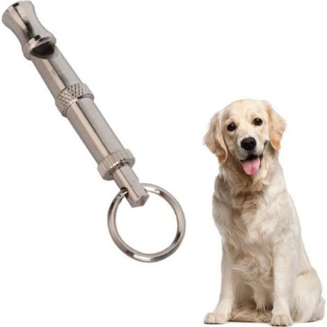 Sifflet de sifflet de sifflet de chiens de sifflet à ultrasons réglable pour chaîne de clés de lanière de formation de chien (arge (1/4)