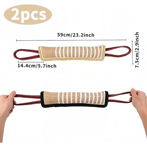 Boudin À Mordre Jouet pour Chiens Jute 30 cm Jouet Chien Jouet Gros Chien avec 2 Anses Boudin Mordant Chien pour Dressage Tirage (1/4)