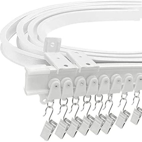 Tringle à rideaux flexible pour baie vitrée, rail de fixation au plafond incurvé de 5 m, supports muraux robustes pour séparateur de pièce (1/5)