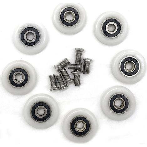 Poulies de porte coulissante en verre pour salle de bain, accessoire de douche, poulies de suspension - Simple, diamètre 23 mm [Vis incluses] (1/5)