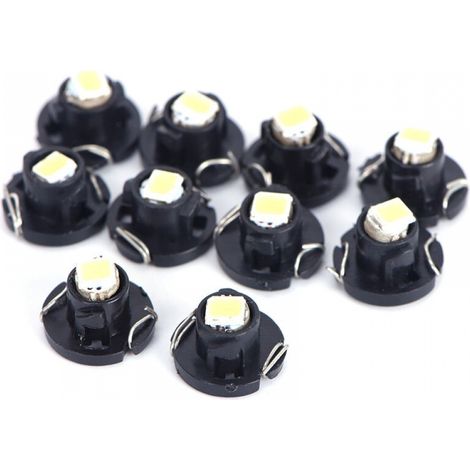 Lot de 10 ampoules LED T3 8 mm à culot W12G (1 LED SMD1210, 10 lm, très lumineuses), idéales pour l'éclairage du tableau de bord de voiture (12 V, 60 Hz). (1/5)