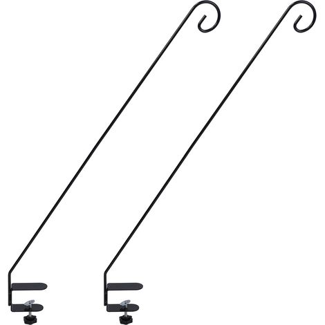 Lot de 2 crochets extensibles pour clôture, terrasse ou rail, robustes et réglables, pour mangeoires à oiseaux, jardinières, lanternes et carillons éoliens. (1/5)