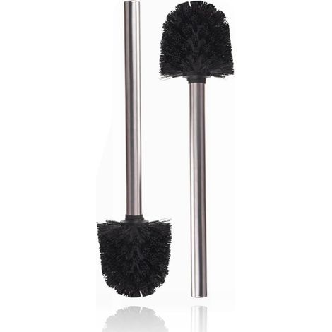 2PCS Brosse de Toilette Exclusive en Acier Inoxydable, Salle de bai Brosse Porte-Brosse de Rechange Brosse de Toilette, 8 cm de diamètre (1/5)
