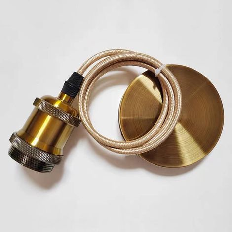 Support De Lampe E27 - Câble De Suspension 1 M - Base Métallique À Vis - Pour Décoration Intérieure - 1 Pièce (1/5)