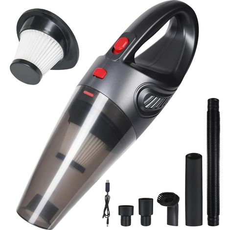 Aspirateur à main sans fil, 4 en 1, charge USB, haute aspiration de 8 500 PA, 120 W Aspirateur portable pour bureau, maison, voiture, extérieur, animaux de compagnie