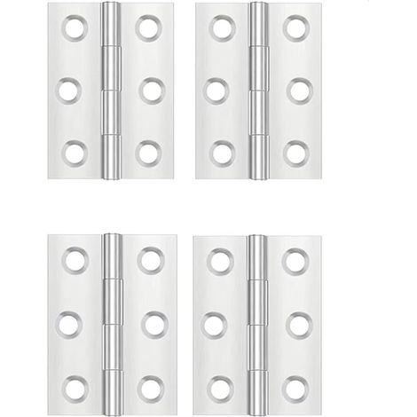 4 Pièces Charniere Porte,Charniere Inox,Charnière Invisible,Charnière plate,Porte Placard/Petites Portes/Tiroirs/Fenêtres/Pianos/Coffret à Bijoux Armoires de Quincaillerie de Meubles de Maison (1/5)