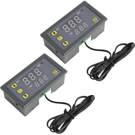 2 pièces régulateur de température, affichage led, sonde ntc 10k, mode chauffage refroidissement, réfrigérateur congélateur (1/5)
