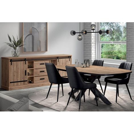 CEDRA - Ensemble Industriel Buffet + Table Ovale 230cm (1/5)