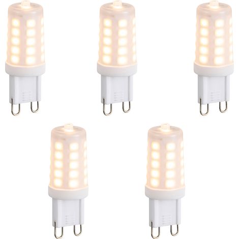 LUEDD Set di 5 Lampadine LED G9 a Dimmer Opale 3W 250lm 2200K