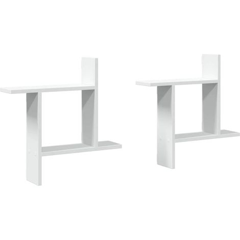 Maison Exclusive - Wandregale 2 Stk. Weiß 50x12x50 cm Holzwerksto (1/5)