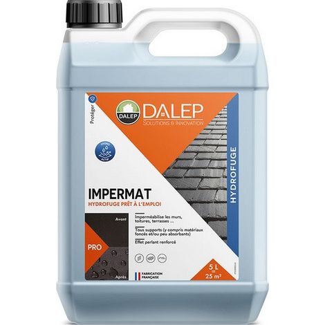 Dalep – Imperméabilisant spécial matériaux foncés 5L – Résistant aux UV – Pour ardoises et pavés – 230005
