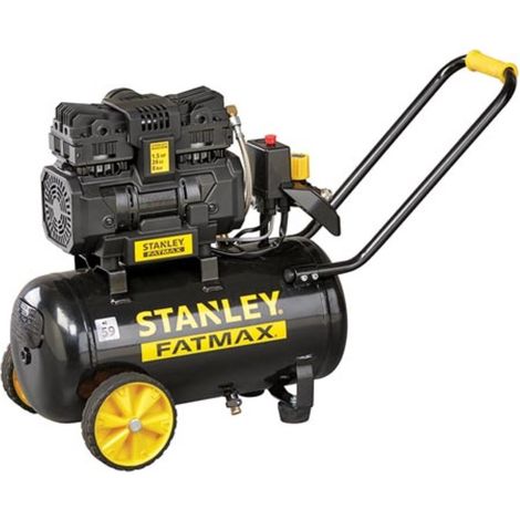 Stanley – Compresseur silencieux sans huile 24L – Moteur 1,5 ch à 1450 tr/min – Aspiration 160 l/min – Pression maximale 8 bars – Panneau de contrôle ergonomique (1/2)
