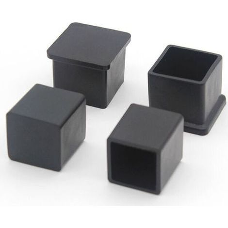 Set mit 10 quadratischen, rutschfesten Stuhlbeinkappen aus Gummi – 20 x 20 mm – Für Hartböden – Geräuschdämpfung und Möbelschutz (1/5)