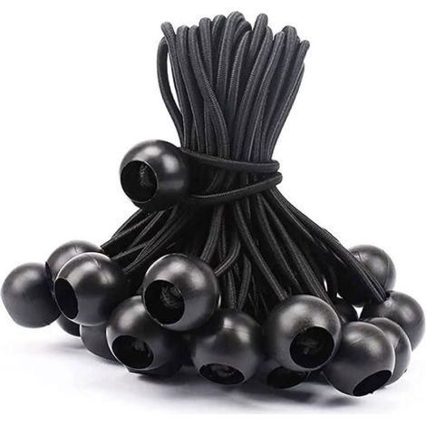 Tendeur Elastique Boule - Caoutchouc Naturel - Pour Bâche Tente Trampoline Camping - 30 Pièces (1/4)