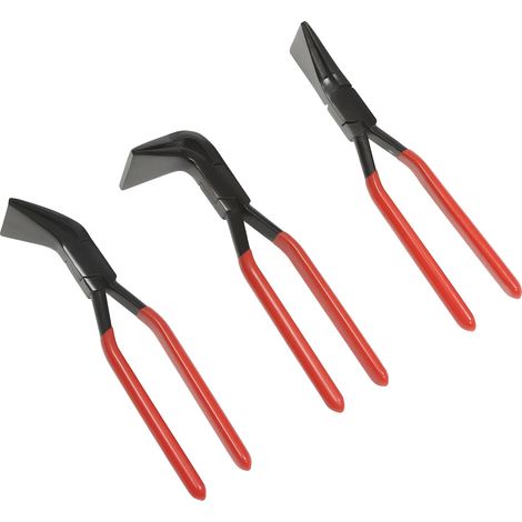 Juego de alicates dobladores, acero al carbono, mango ergonómico, rojo. (1/2)
