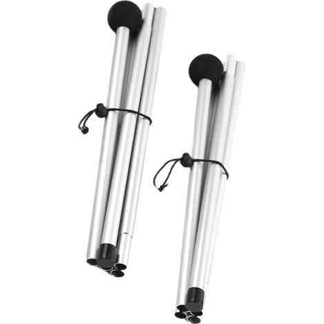 Lot de 2 poteaux de tente de plage pliables à longueur réglable pour auvent d'extérieur (1/4)