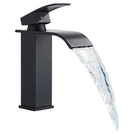 Robinet de salle de bain, Design contemporain, Installation facile, Noir-S (1/2)