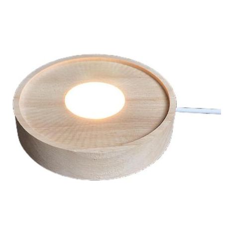 Le socle d'affichage de forme ronde a mené la base d'éclairage en bois de cristal de base d'affichage de lumières