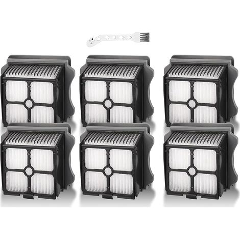 Lot de 6 Filtres HEPA pour Tineco iFloor 3 / Floor One S3 / S5 / S5 Pro 2, Filtres de Rechange Lavables pour Aspirateur Eau et Poussière, Kit Accessoires avec 1 Brosse de Nettoyage (1/5)