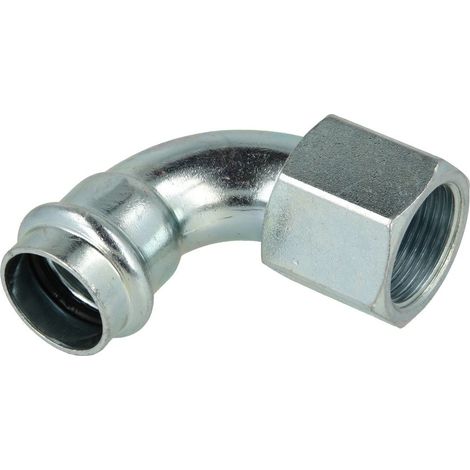 Raccord à sertir en acier C coude de transition 22 mm x 3/4'' F/FF contour V