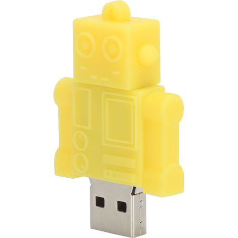 Clé USB 16GB en Forme de Robot Jaune - Stockage Portable, Transfert Rapide, Idée Cadeau Créative (1/5)