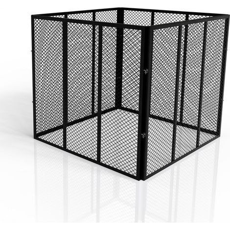 Compostiera in metallo per rifiuti da giardino nera 450 litri Compostiera da giardino con capacità di 450 L e 800 L