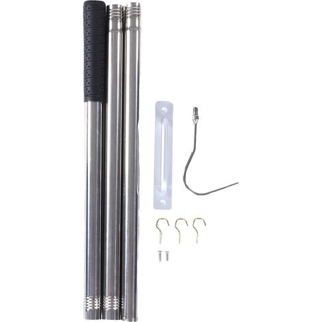 Système de crochet de traction pour grenier, en aluminium et en acier inoxydable, tige d'extension d'échelle jusqu'à 53,1 pouces, remplacement pour cordes et cordons (1/5)