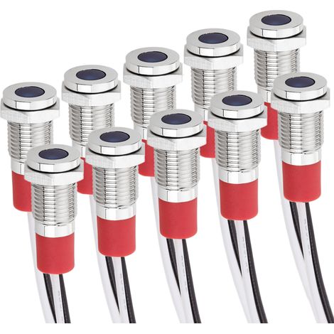 BeMatik - Lampe voyant LED 8mm 220VAC à montage sur panneau zaul 10 pack (1/5)