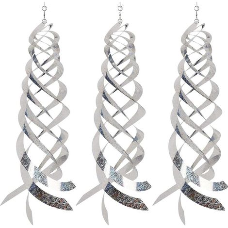 Rare Pearl Bird Repellents, Bird Spiral Reflector, Reflective Bird Scare Rods, Ornamental Spinner Deterrent Control Device, Keeps Birds Away from Home and Garden