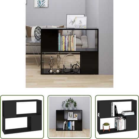Armoire tv - Meuble TV Noir 80x24x63 cm Bois d'ingénierie (1/5)