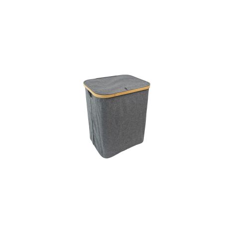 JVL Bambanio Foldable Bamboo Laundry Storage Hamper, 66L – Grey (1/5)