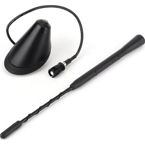 Antenne c3, Antenne de Voiture, mât d'antenne de Tige d'antenne en Spirale AM de Radio FM Universelle Noire de Voiture avec la Base (1/5)