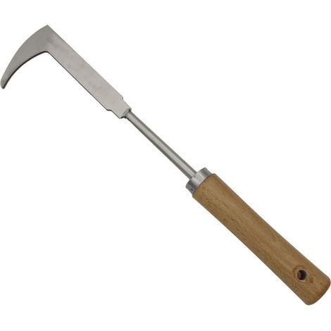 Désherbeur de jardin en acier inoxydable, manche en bois, outil de jardinage multifonction à main (1/5)